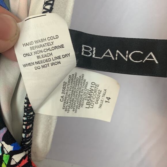 La Blanca womens 14 large one piece swimsuit bathing multicolor halter padded sl - Picture 7 of 10